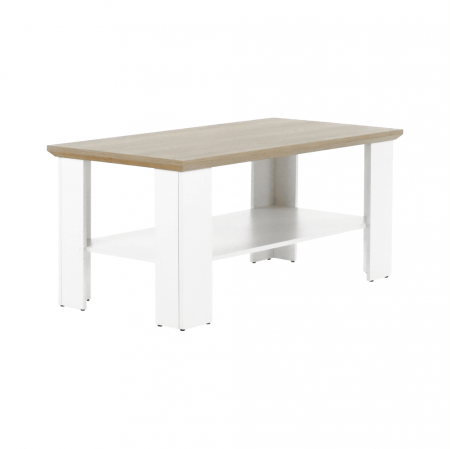 Măsuţă de cafea MZ17, alb / stejar grand, LEON [6]