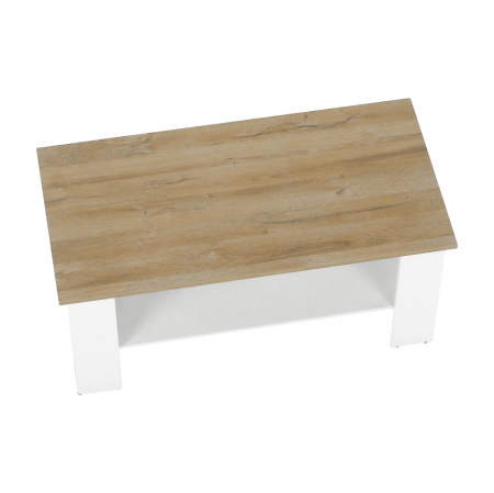 Măsuţă de cafea MZ17, alb / stejar grand, LEON [4]