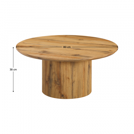 Măsuţă de cafea, stejar, diametru 80 cm, MAHIR TYP 2 [4]