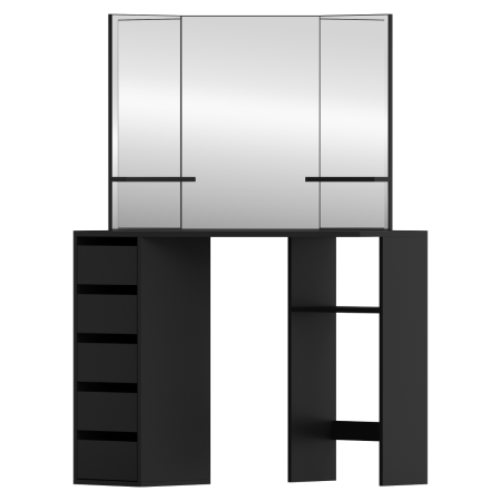 Măsuţă de toaletă de colţ, negru, ELIO [4]