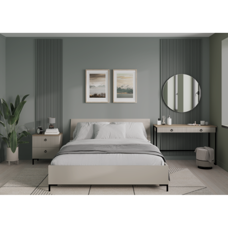 Măsuţă de toaletă, gri-maroniu Taupe/stejar silverjack, DOMCA 2S [4]