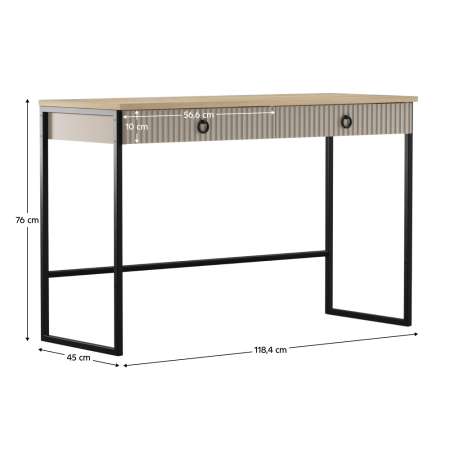 Măsuţă de toaletă, gri-maroniu Taupe/stejar silverjack, DOMCA 2S [3]