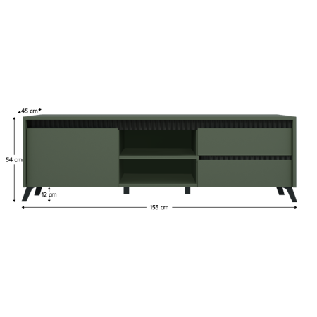 Măsuţă TV, verde smoke/negru, LONGY RTV1K2So [2]