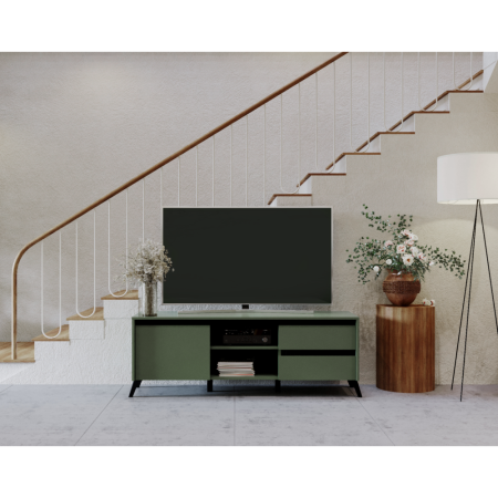 Măsuţă TV, verde smoke/negru, LONGY RTV1K2So [5]