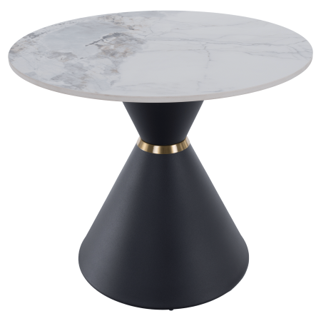 Măsuţe de cafea, set de 2 bucăţi, marmură/negru/auriu, metal, MABUZ NEW [7]
