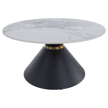 Măsuţe de cafea, set de 2 bucăţi, marmură/negru/auriu, metal, MABUZ NEW [13]