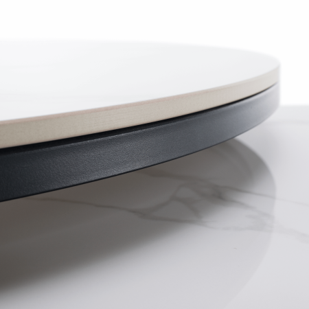 Măsuţe de cafea, set de 2, marmură albă/negru, LASTRO NEW [4]