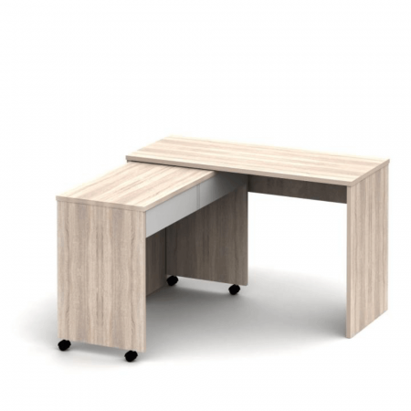 Masă extensibilă PC cu sertare, stejar sonoma/alb,Bortis Impex [1]
