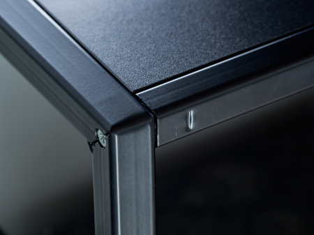 Mobila Living-sufragerie /camera de zi , negru perlat/gri perlat , 300 cm lungime, usi deschidere push open, vitrina iluminata led [7]