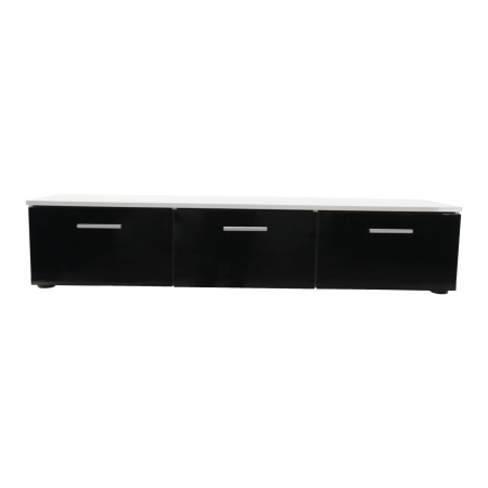 Mobilier living, alb/extra strălucire neagră HG, LEO [19]