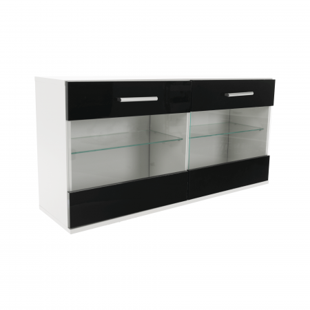 Mobilier living, alb/extra strălucire neagră HG, LEO [7]