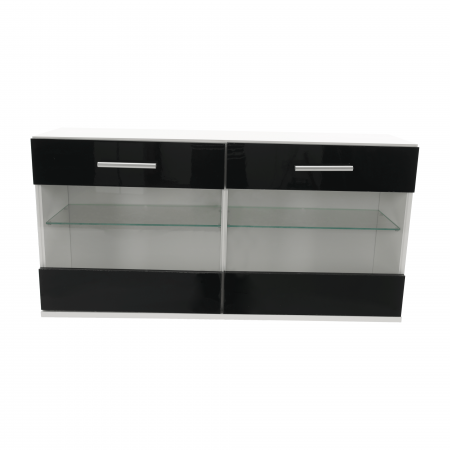 Mobilier living, alb/extra strălucire neagră HG, LEO [8]
