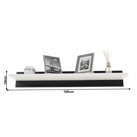 Mobilier living, alb/extra strălucire neagră HG, LEO [14]