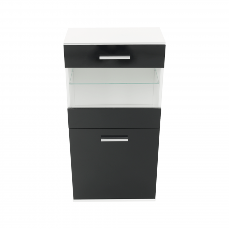 Mobilier living, alb/extra strălucire neagră HG, LEO [5]
