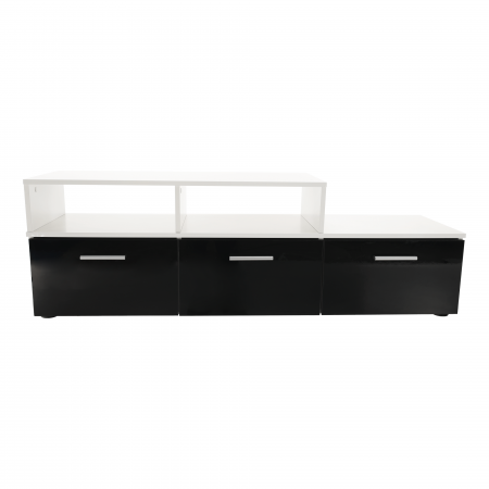 Mobilier living, alb/extra strălucire neagră HG, LEO [18]