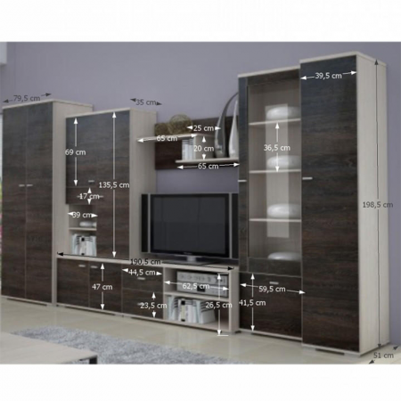 Mobilier living, frasin/stejar american, ARS [1]