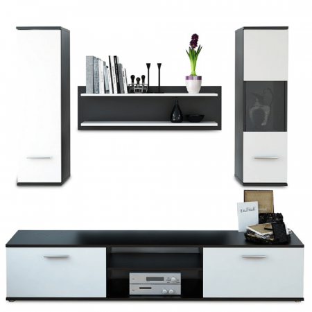 Mobilier pentru living, negru/alb, WAW NEW [1]