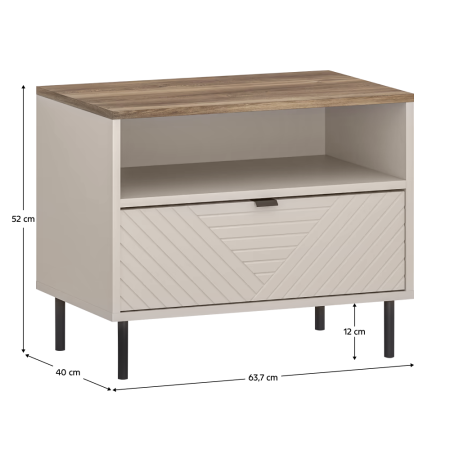 Noptieră, caşmir/stejar castello, EYCO 1S [2]