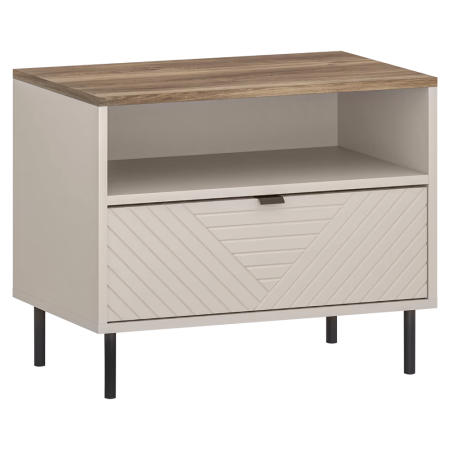 Dormitor - Noptieră, caşmir/stejar castello, EYCO 1S