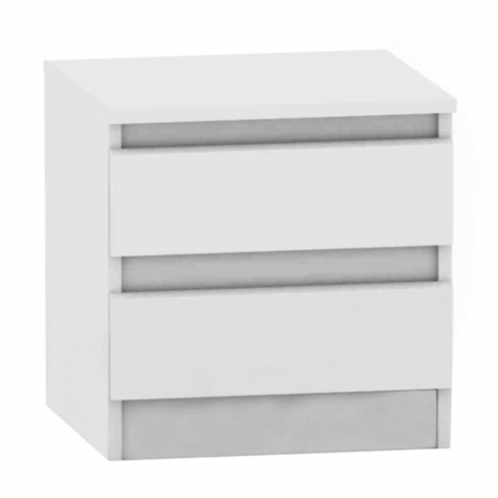 Noptiere dormitor - Noptieră cu 2 sertare, albă, HANY NEW 002