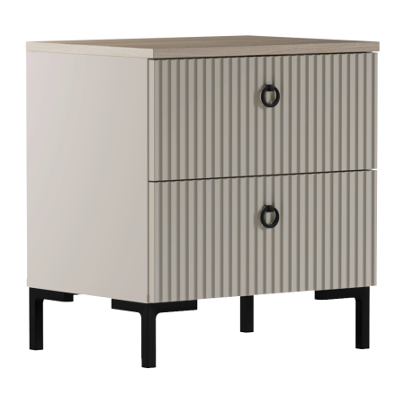 Toate Produsele - Noptieră, gri-maroniu Taupe/stejar silverjack, DOMCA 2S