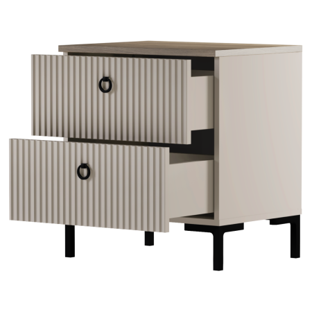 Noptieră, gri-maroniu Taupe/stejar silverjack, DOMCA 2S [2]