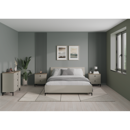 Noptieră, gri-maroniu Taupe/stejar silverjack, DOMCA 2S [4]