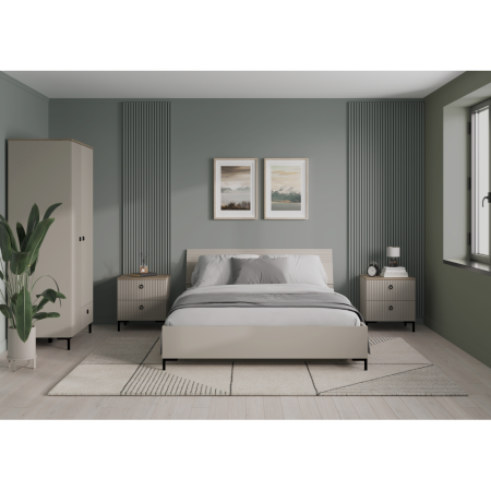 Noptieră, gri-maroniu Taupe/stejar silverjack, DOMCA 2S [7]