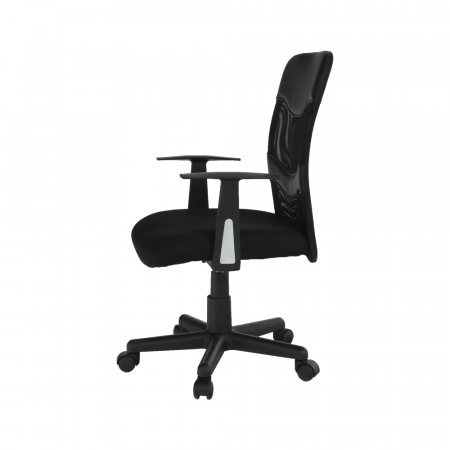 Scaun de birou, plasă/piele ecologică neagră/plastic,Bortis Impex [1]