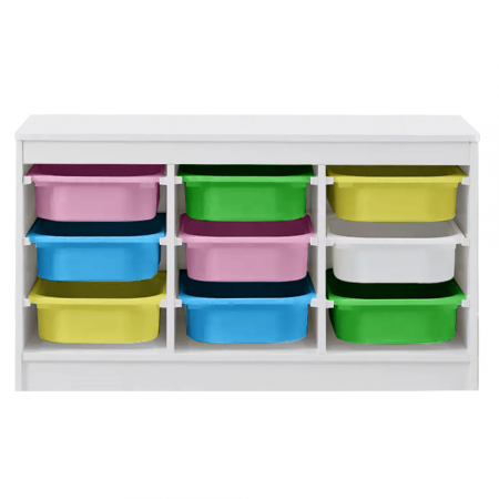 Organizator cu cutii de depozitare, alb/mix de culori, TRIMAL [1]