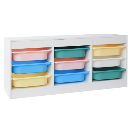 Toate Produsele - Organizator cu cutii de depozitare, alb/mix de culori, TRIMAL NEW