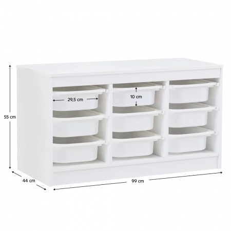 Organizator cu cutii de depozitare, alb, TRIMAL [5]