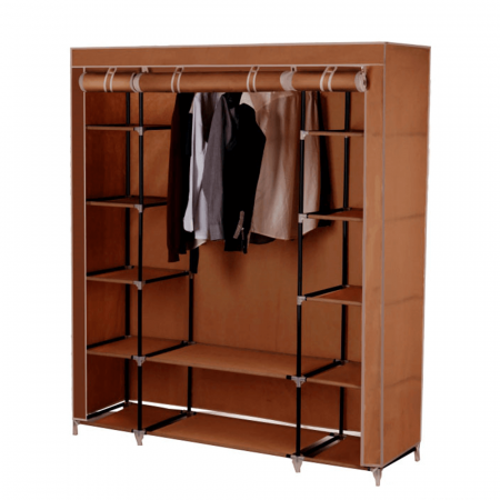 Dulapuri haine si Sifoniere - Organizator de garderobă, material textil/metal, maro, METIN VNW15