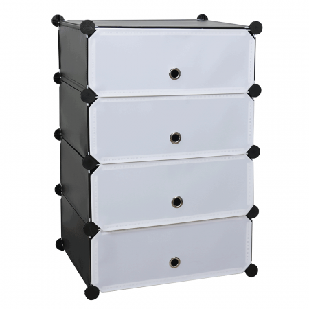 Organizator de pantofi modular, negru / alb, PORET [3]