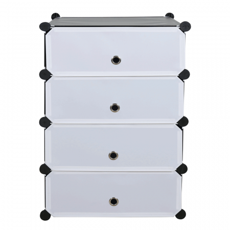 Organizator de pantofi modular, negru / alb, PORET [1]