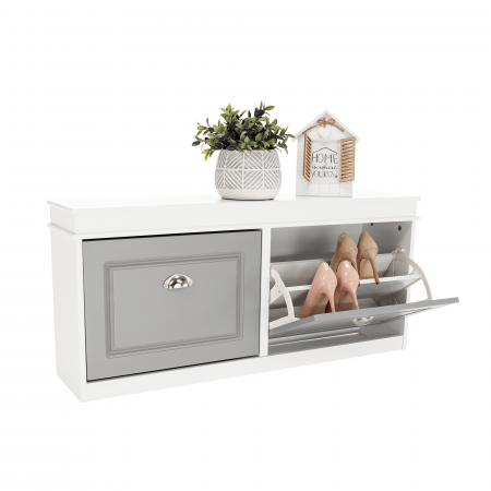 Pantofar, 2 compartimente, alb/gri, SEBER TYP 4 [5]