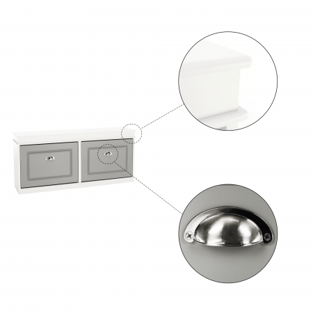 Pantofar, 2 compartimente, alb/gri, SEBER TYP 4 [11]