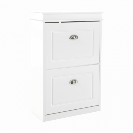Mobilier Hol/Cuiere - Pantofar, 2 compartimente, alb, SEBER TYP 1