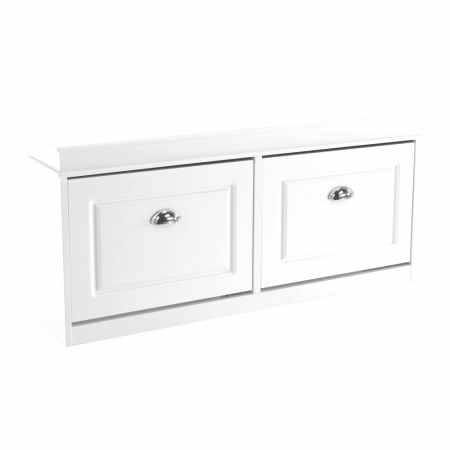 Mobilier Hol/Cuiere - Pantofar, 2 compartimente, alb, SEBER TYP 4