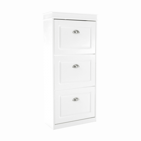 Mobilier Hol/Cuiere - Pantofar, 3 compartimente, alb, SEBER TYP 2
