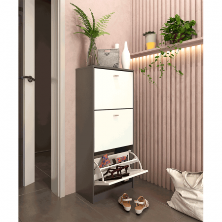 Pantofar 3 compartimente, grafit/alb, VIVAT NEW TYP 2 [1]