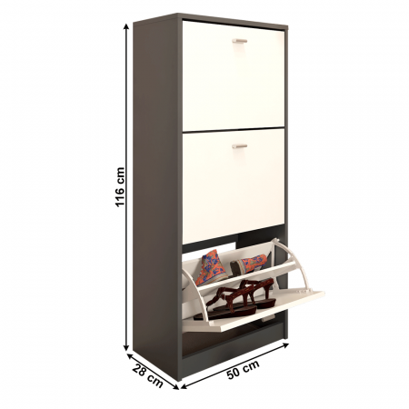 Pantofar 3 compartimente, grafit/alb, VIVAT NEW TYP 2 [2]