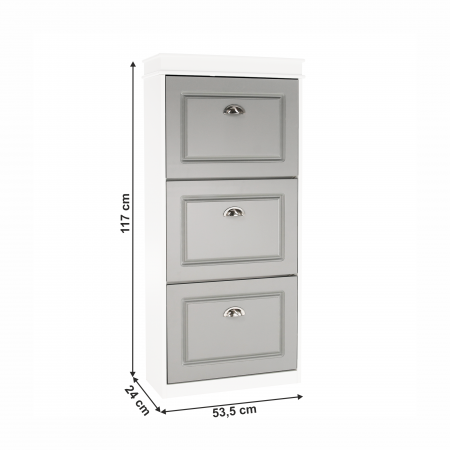 Pantofar, 3 compartimente, gri/alb, SEBER TYP 2 [9]