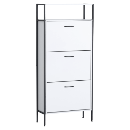 Mobilier Hol/Cuiere - Pantofar, 3 rânduri, alb, TREDIS