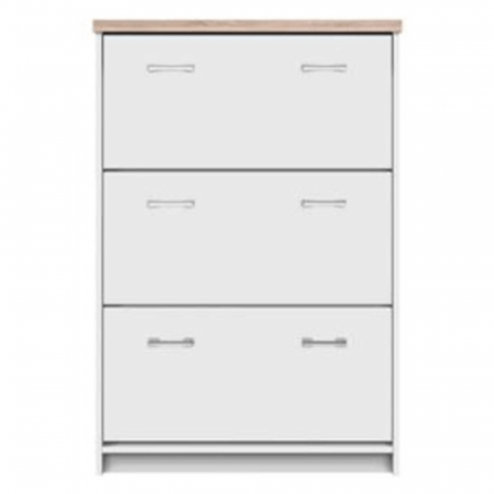 Mobilier Hol/Cuiere - Pantofar 3K, PAL melaminat, alb/stejar sonoma, TOPTY