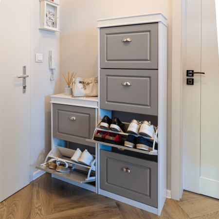 Pantofar, 4 compartimente, alb/gri, SEBER TYP 3 [6]