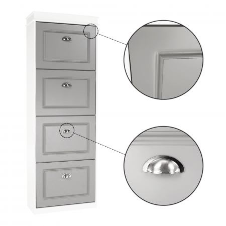 Pantofar, 4 compartimente, alb/gri, SEBER TYP 3 [13]