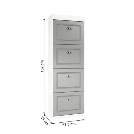 Pantofar, 4 compartimente, alb/gri, SEBER TYP 3 [12]