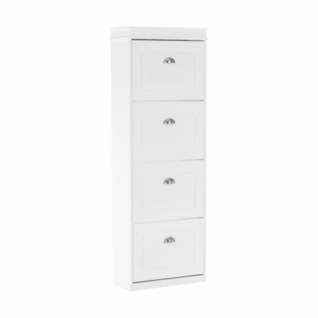Mobilier Hol/Cuiere - Pantofar, 4 compartimente, alb, SEBER TYP 3