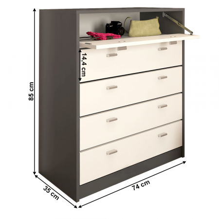 Pantofar 5 compartimente, grafit/alb, VIVAT NEW TYP 4 [2]